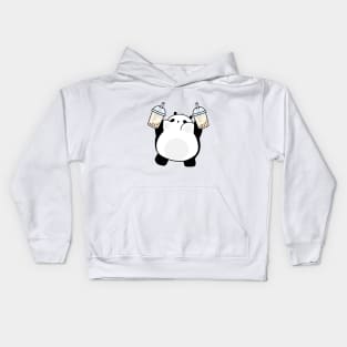 Chubby Little Panda Loves Boba! Kids Hoodie